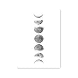 Póster ciclo lunar blanco y negro